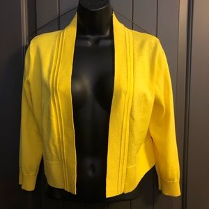 Black Label by Evan Picone Bright Yellow Cardigan